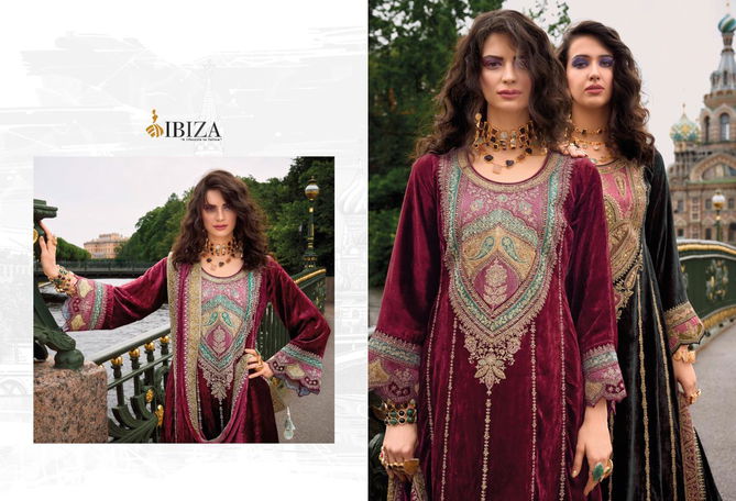 Arasik By Ibiza Embroidery Viscose Velvet Salwar Kameez Wholesale Price In Surat